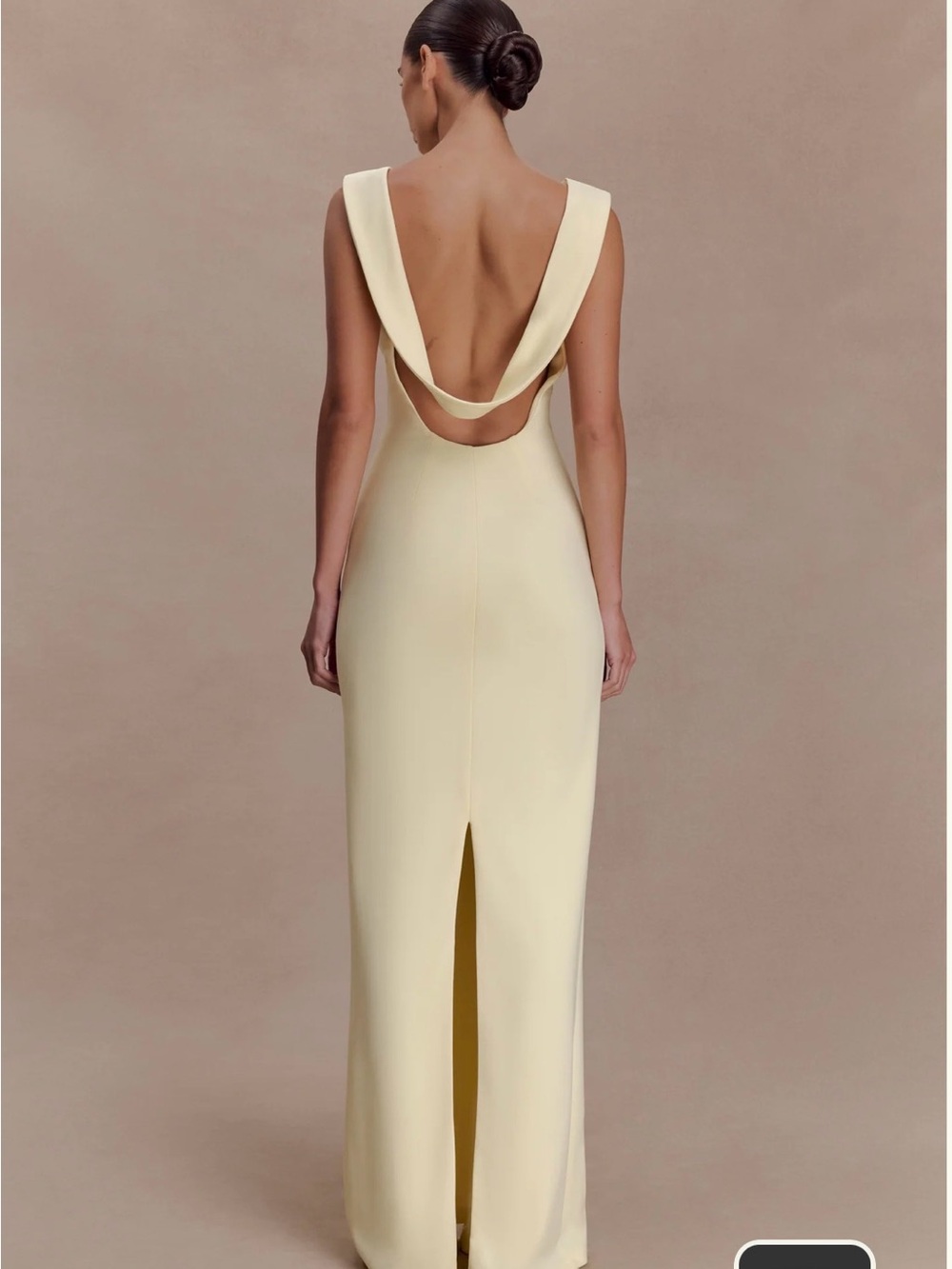 Meshki “Galilea”Crepe Draped Maxi Dress- Lemon EUC (worn once and dry cleaned) - Picture 3 of 5